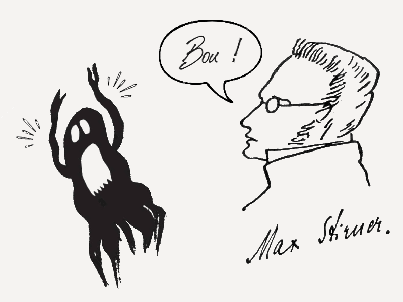 Stirner fait fuir un fantôme en lui disant «BOU !»
